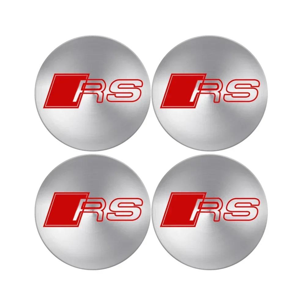 4PCS 65mm automobile hub center cover sticker is suitable for Audi ABT A3A4A5Q2 Q7 RSTT hub aluminum alloy modification sticker.