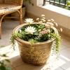 Diepe Pot voor Lotus Waterlelie Plantenbak, Vintage Ronde Plantenpot, Zonder Drainagegat, Waterdichte Container Waterplanten Extra Groot Plastic Bloemen