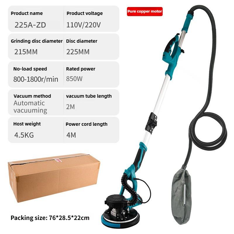 Large Handle Self-priming Wall Putty Polishing Machine Professional Drywall Sander Foldable Electric Wall Grinder