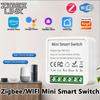ZigBee or WiFi Smart Switch Module 16A/20A Mini Relay Breaker Smart Home Automation Works with Tuya Alexa Google