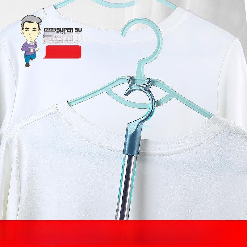 Portable Stainl Steel Retractable Clothes Drng Fork Rod Wardrobe Lage Stand Drip Stand Cact Storage Organizer