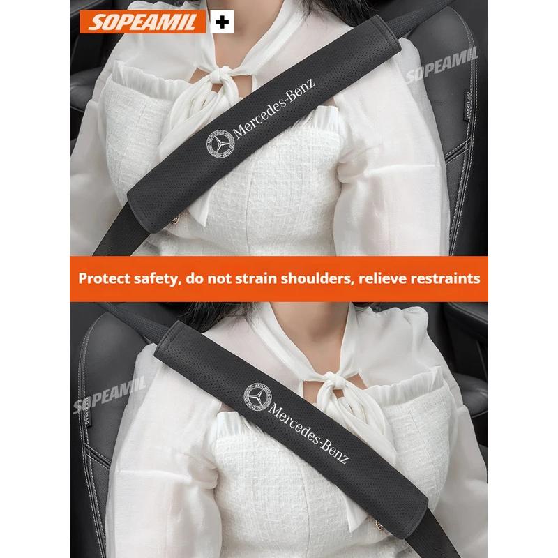 For Mercedes Benz A B C E S Class AMG GLA GLB GLC GLE CLA CLS SLC GLS CLB GLK SLK Vito A45 C43 Car Seat Belt Shoulder Guard Pad WGV9