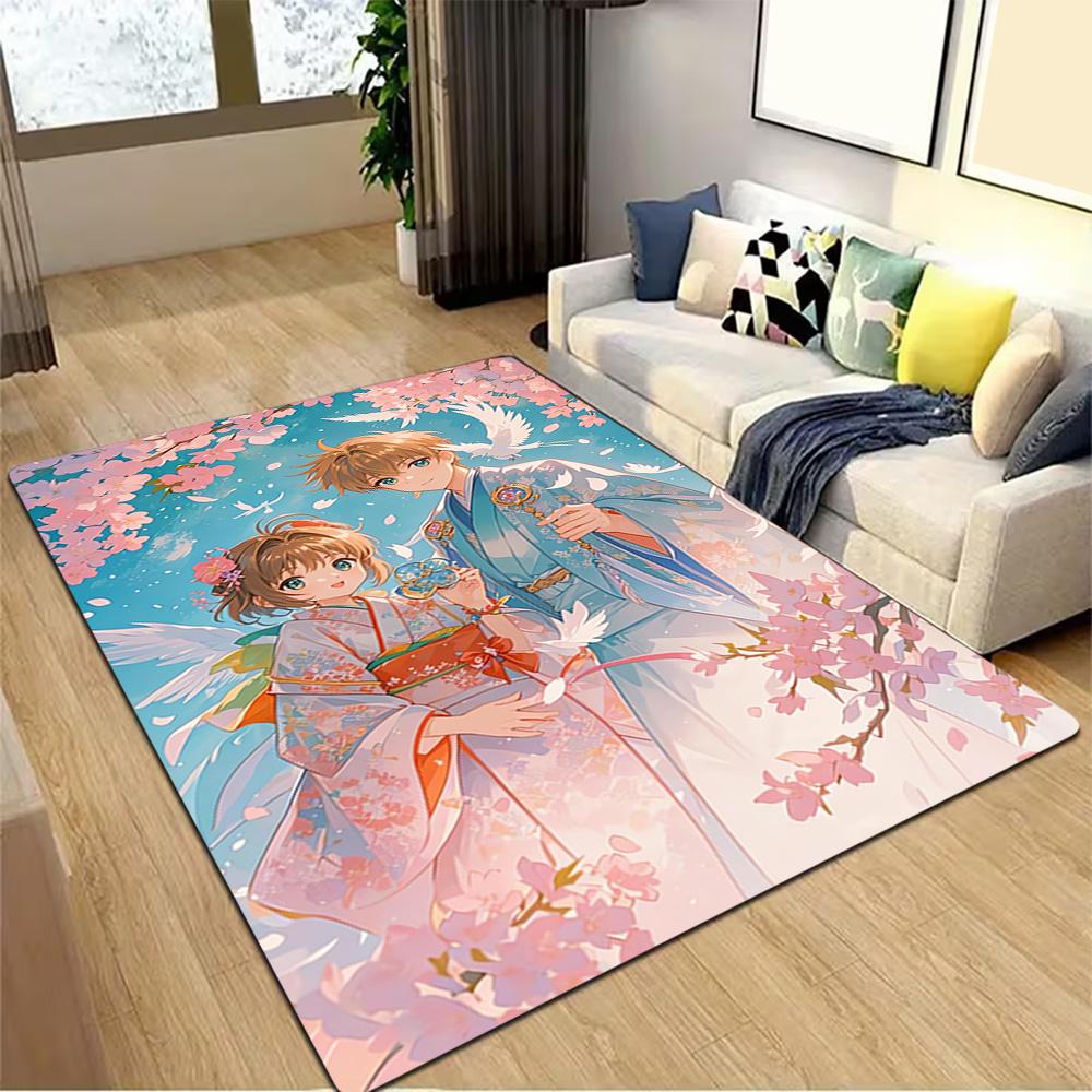 Cherry Blossom Festival Dress Decoration,Carpet,Living Room,Bedroom, Non-slip,Square rug