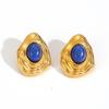 Art Deco Geometric Turquoise Stainless Steel Earrings For Women Fashion Accessories