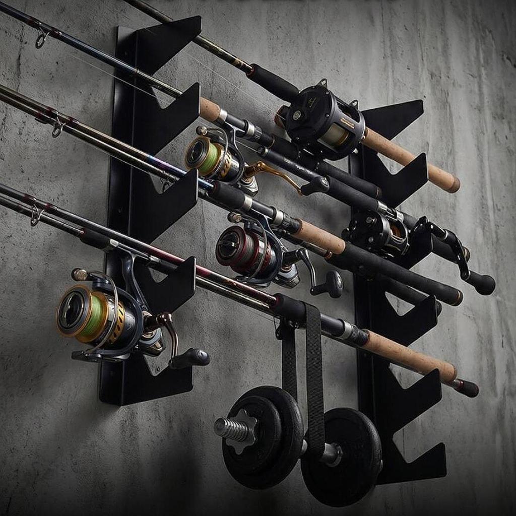 Fishing Rod Holder Wall Mount Display And Storage Shelf Lightweight, , Quick Installation Suitable
