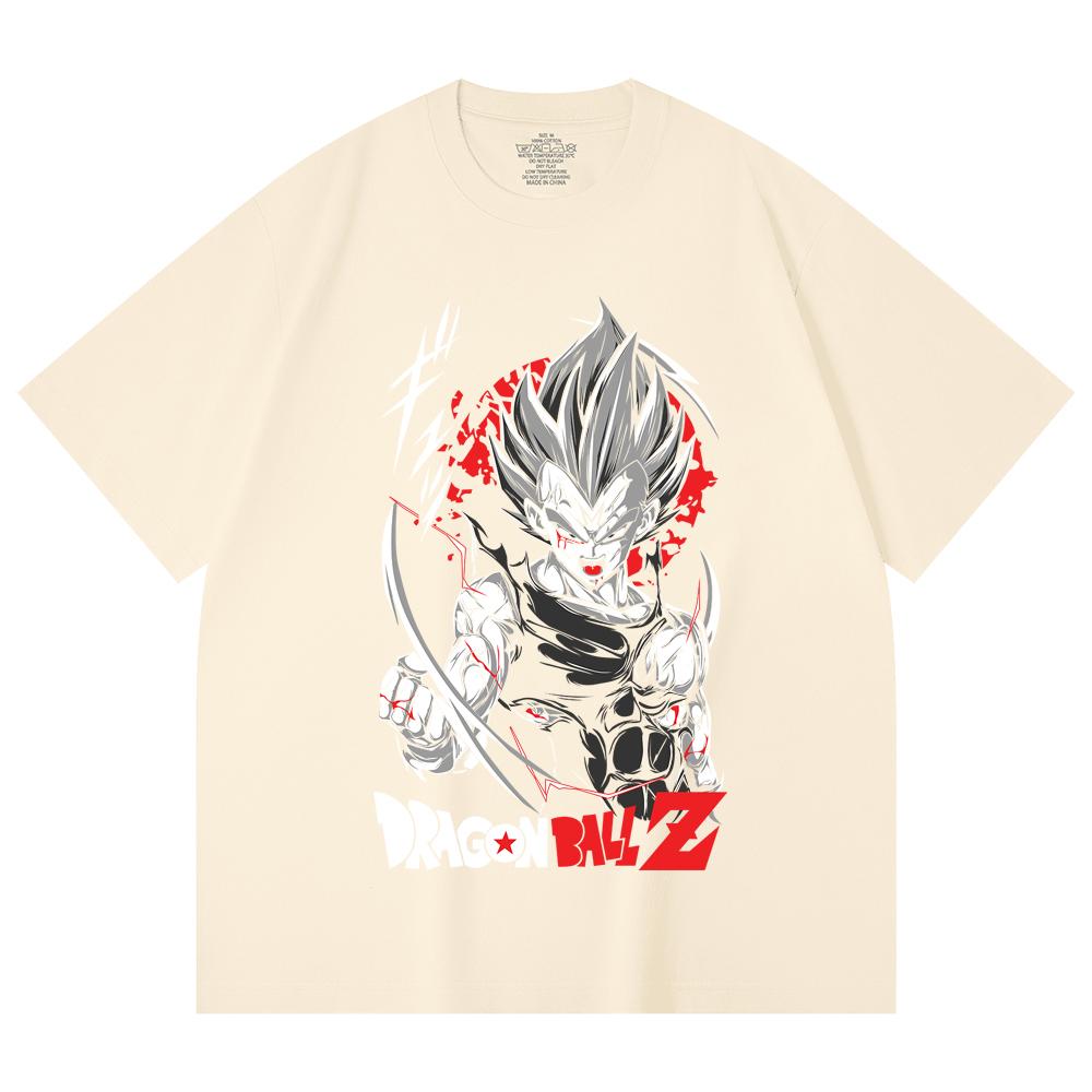 230 Gsm 100% Cotton Dragon Ball V60 Majin Vegeta Print Unisex Heavy Cotton T Shirt XS абрикосовый