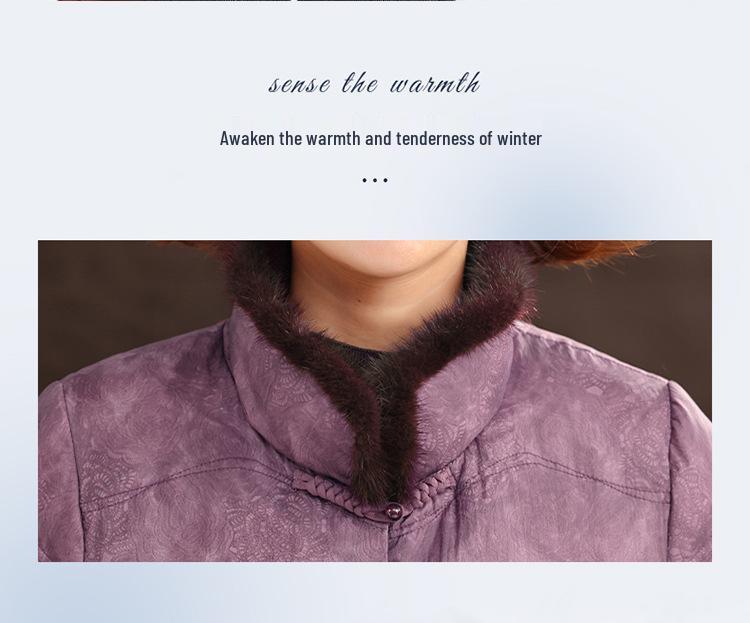 2025 Modern Winter Down Jacket for Middle-aged and Elderly Women, Grandma's 90% White Duck Down, Suitable for Ages 70-80.