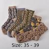 5 Pairs Three-Dimensional Women Textured Socks Palace Style Long Stockings  Spring Autumn