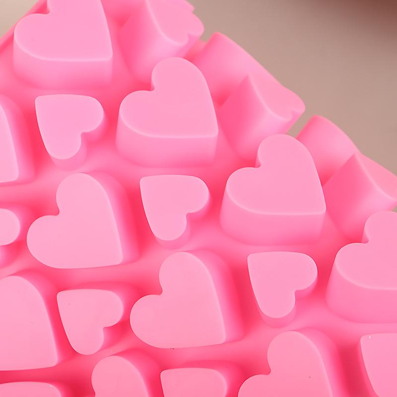 Silikonová forma ve tvaru srdce s 56 dutinami, tácek na kostky ledu, diy čokoládová fondánová forma, 3D pečivo, želé sušenky, pečení, zdobení dortů, nástroje