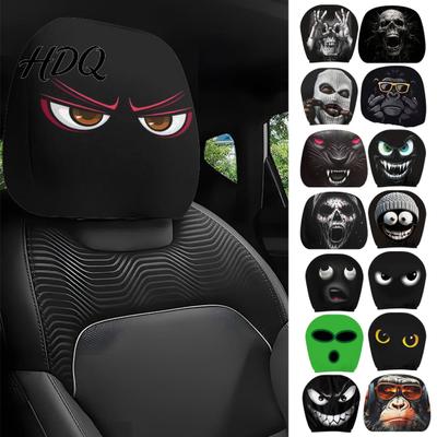 Auto-Innenzubehör Lustige Kopfstützenbezüge Gruseliges Muster Sitz-Weichbezug Schutz