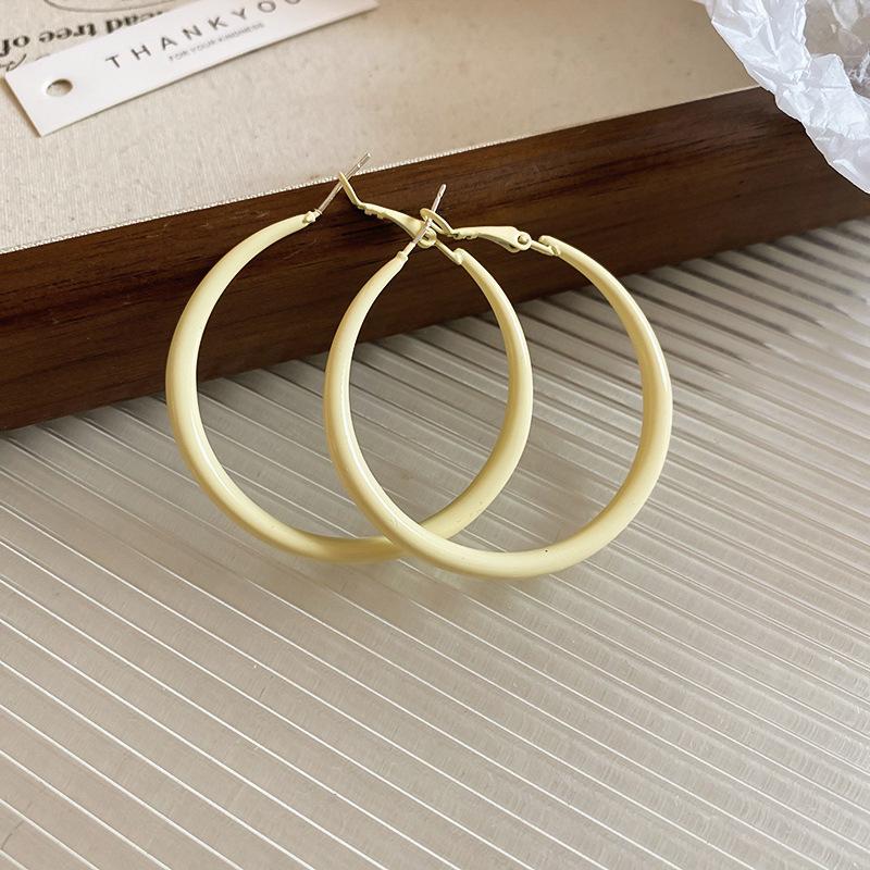 Dopamine Geometry Element Ring Earrings Women's Round Face Explosion Premium Sense Earrings Niche Design Stud Earrings Sweet Earrings