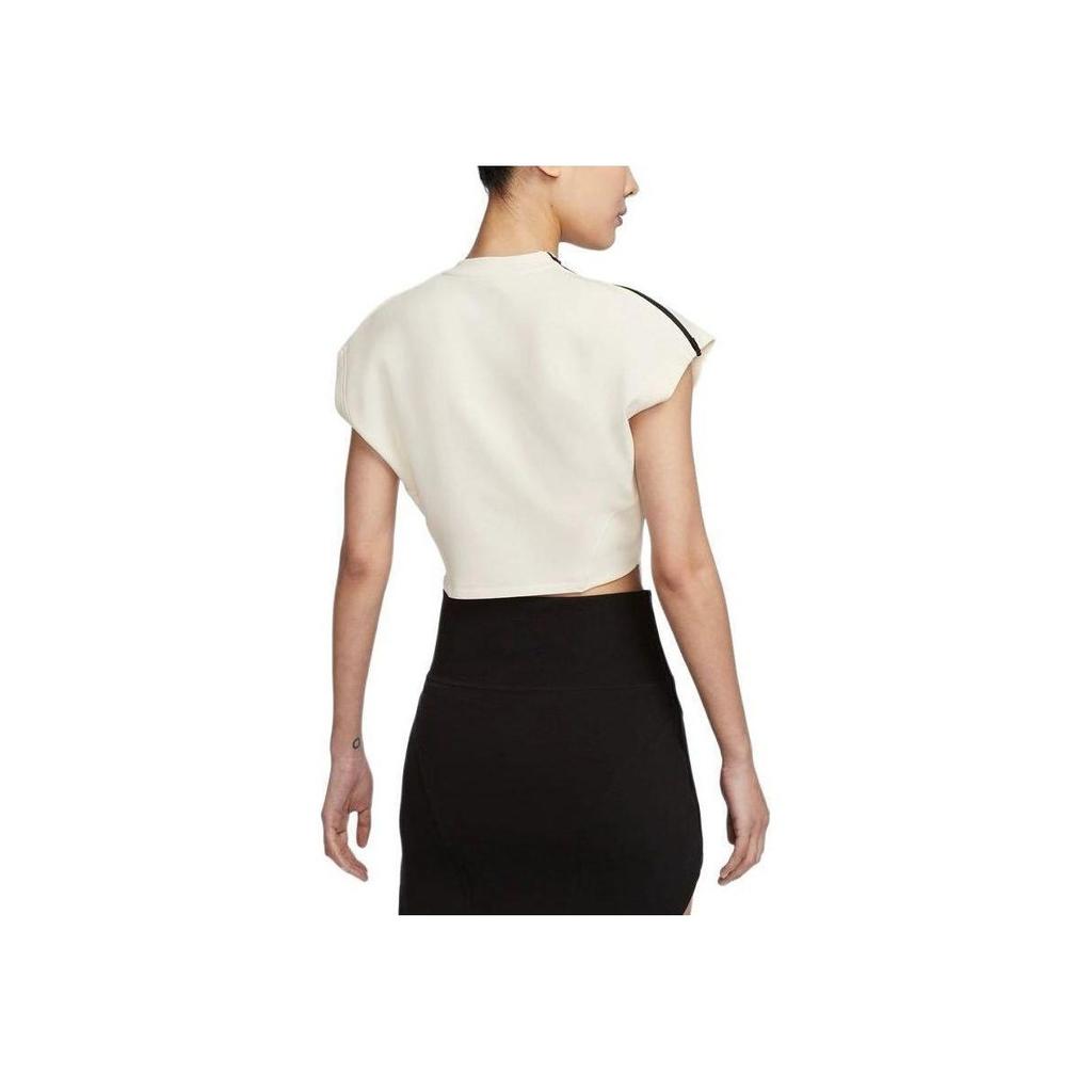 New Nike Sportswear Tech Fleece Women'ss Sleeveless T-shirt 'Ivory/black' FQ1851-110