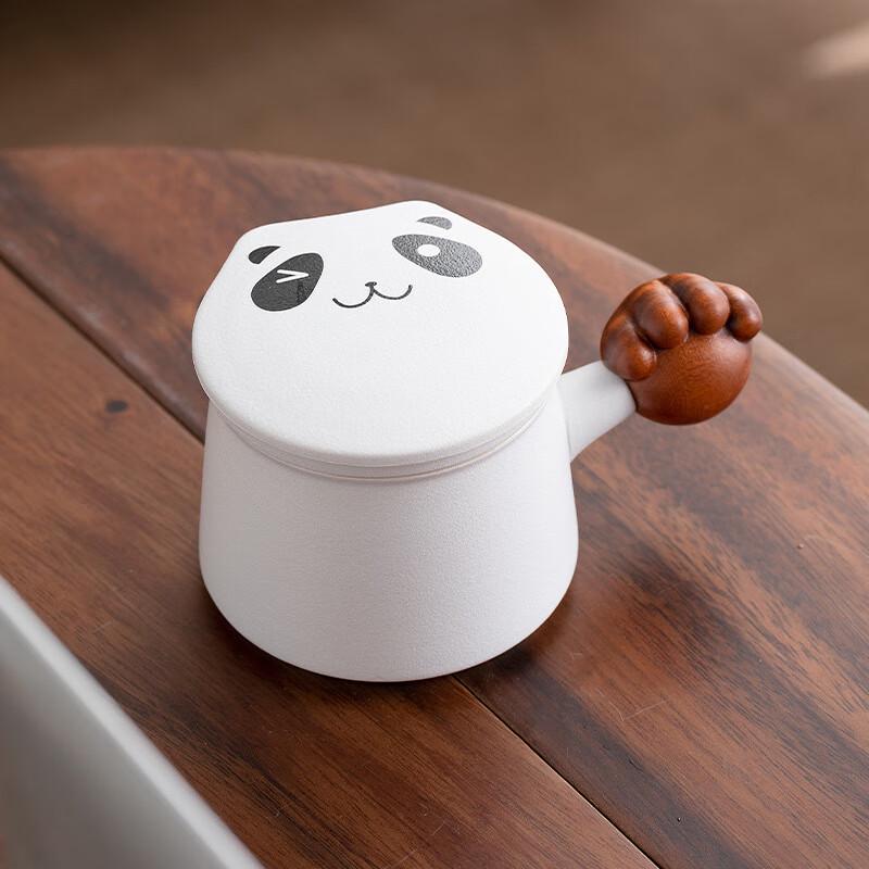 TLAKEHO Panda Ceramic Tea Infuser Office Mug