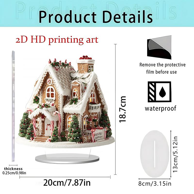2025 Nová scéna Vánoční stolní středový doplněk 2D plochý akryl pro domácí kancelářskou dekoraci Party ozdoba
