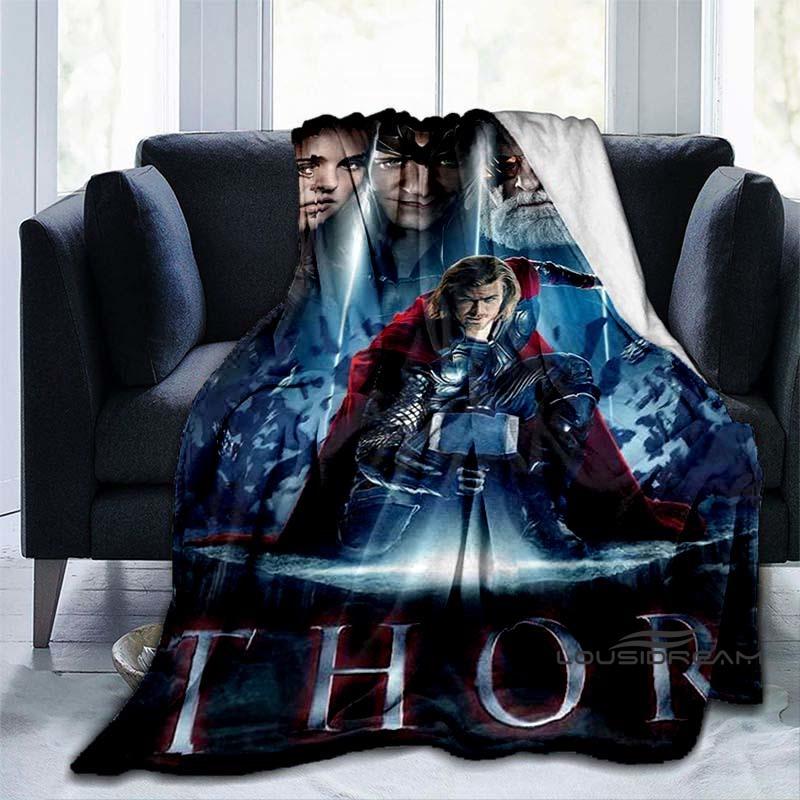 Customizable 2026 new Thor cartoon anime blankets bedroom decorations warm flannel sofa blankets suitable for home bedroom