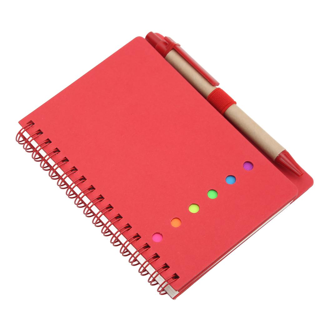 Notebook Portable Simple Double Coil Leather Notebook Student Notepad with Insert Pen Business Office Stationery