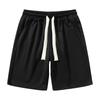 Men's Summer New Solid Color Straight Short Shorts Knitted New Oxygen Cloth Loose Thick Drawstring Capris for Men