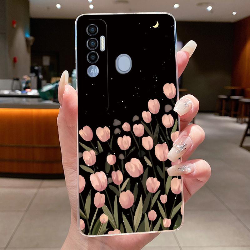 For Tecno Spark 7 Pro 8 8p 8t 9T (India) Cases Butterfly Phone Cover Spark7 7T 7Pro Bag Soft Silicone Transparent TPU Jelly Case