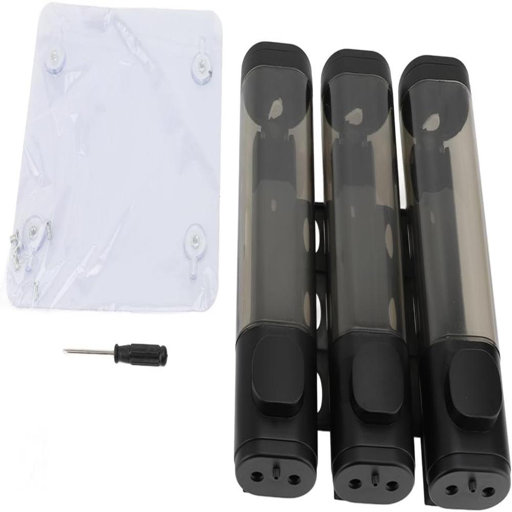 No Drill Shower Soap Dispenser 300ml Container 3 Chamber Dispenser For Hotel