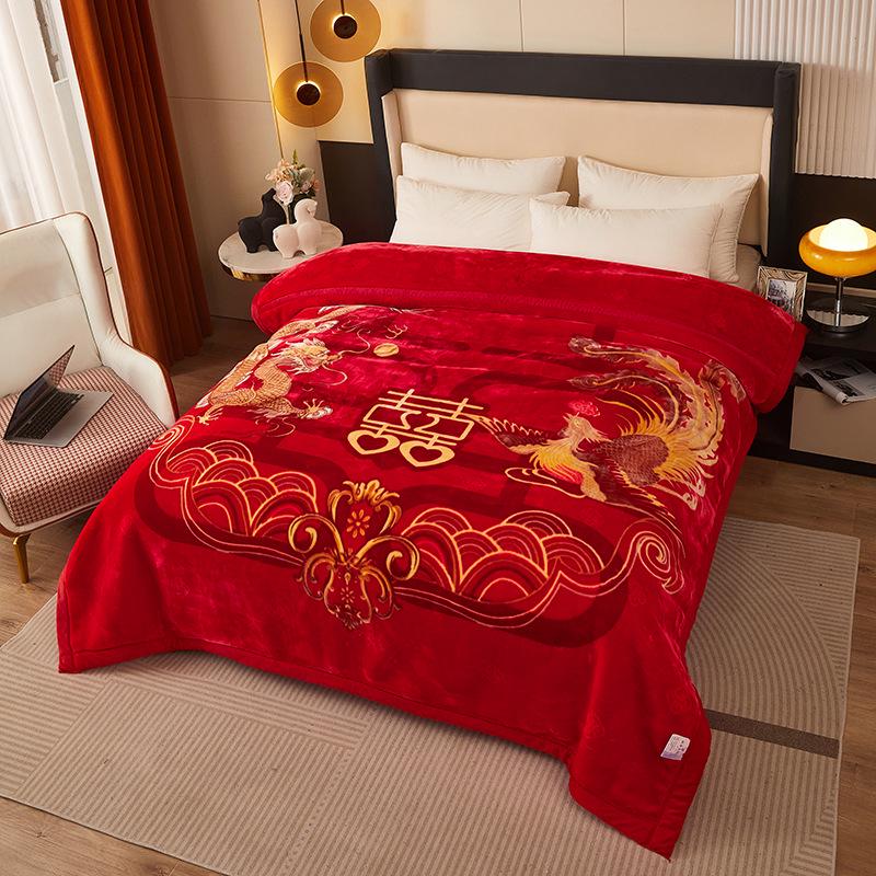 New Double-Layer Raschel Blanket - Thick Winter Nap Cover & Wedding Gift