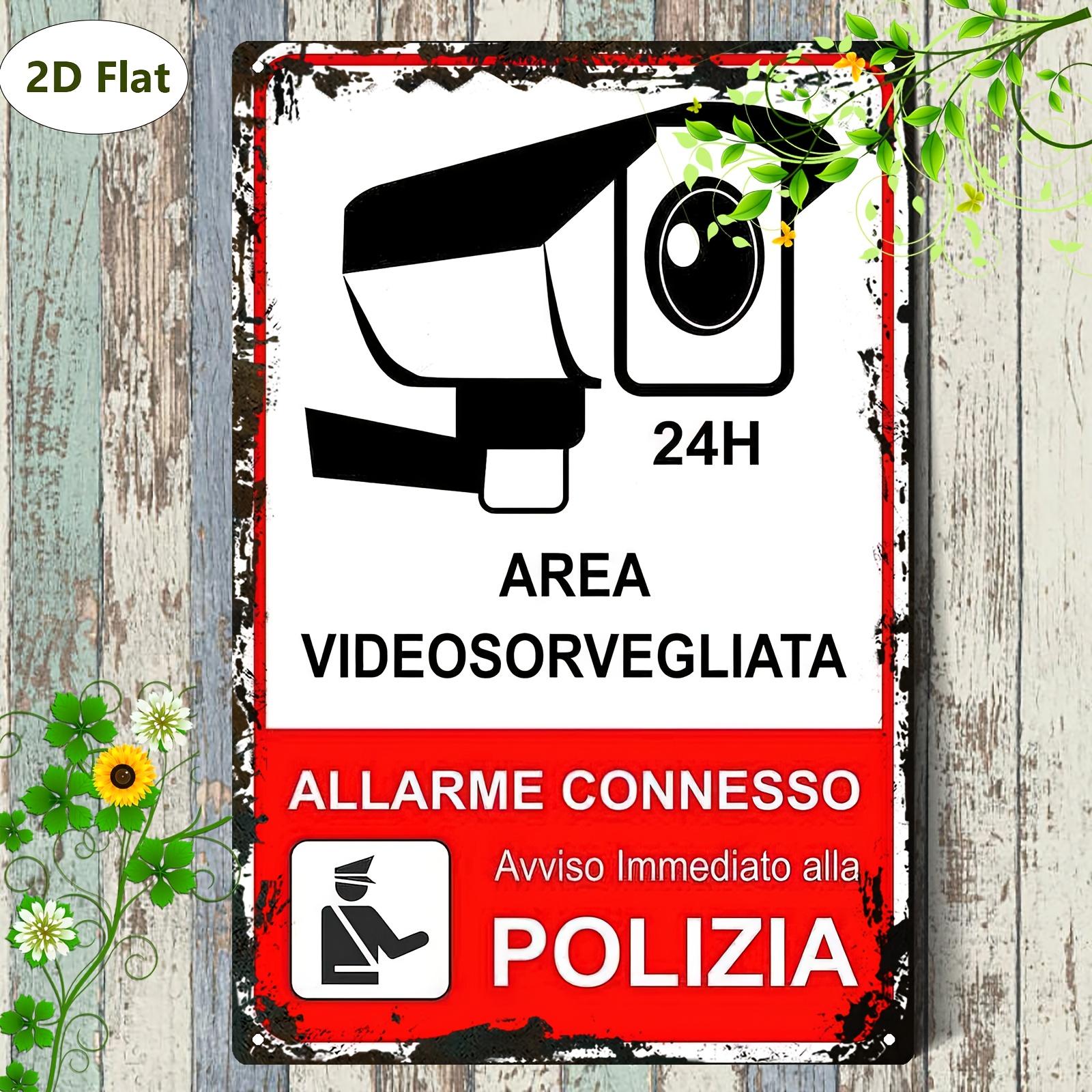 

2D Warning Iron Sign 24Hour Surveillance Area with Alarm Please Call Immediately Durable Wall Decor Art 2030cm812inch 20x30cm（7.8x11.8inch）