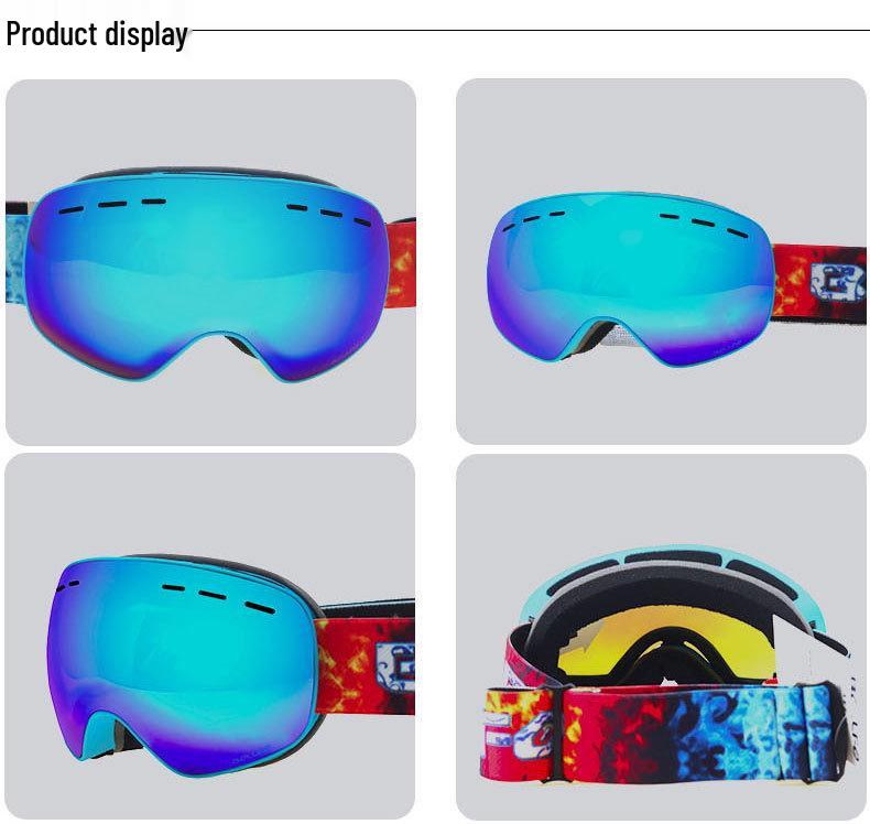 Double-Layer Anti-Fog Ski & Mountaineering Goggles for Enhanced Clarity - Suitable for Kids, Men, and Women.