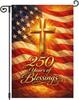Heyfibro 250 Years of Blessings Garden Ag 12x18 Inch Double Sided Patriotic Christian Cross Ag 250th Anniversary House