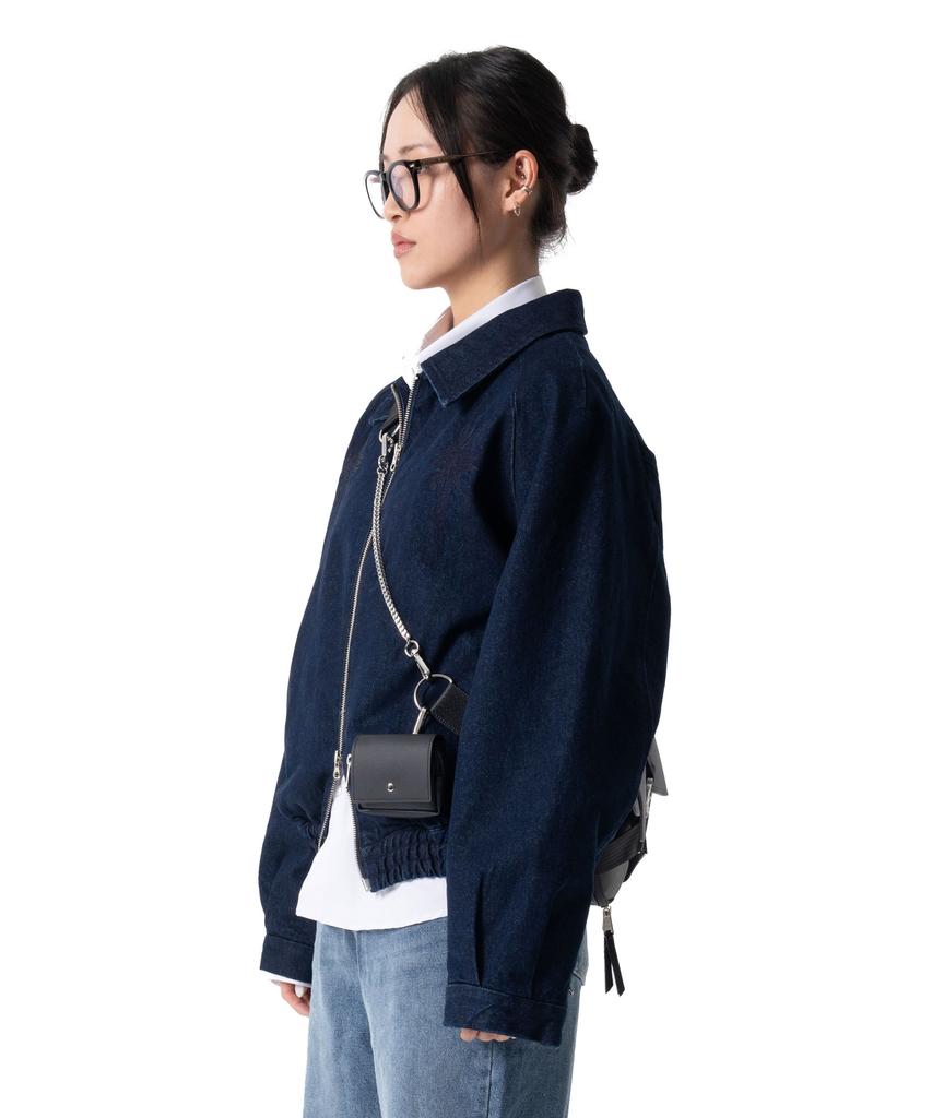 Iugamakaras Needlework Denim Raglan Jacket (Deep Blue)