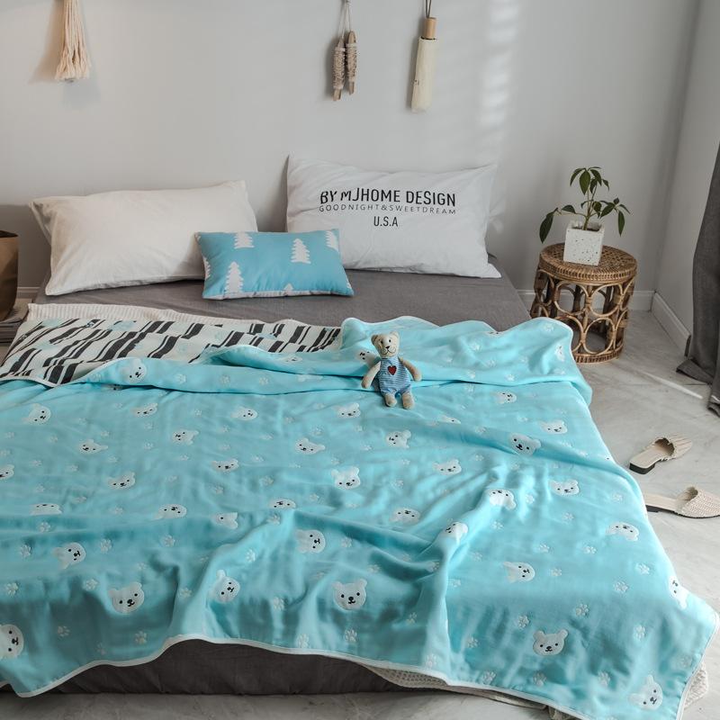 The New Cotton Six-layer Gauze Towel Quilt Is A Single Double Air Conditioning Blanket, A Cotton Sofa Towel, A Four-season Lunch Break Blanket