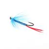 Bimoo 4# Blue Red Silver-Butcher Fly Rooster Hackle Realistic May Fly Adult Nymph for Trout Grayling Fishing Lures