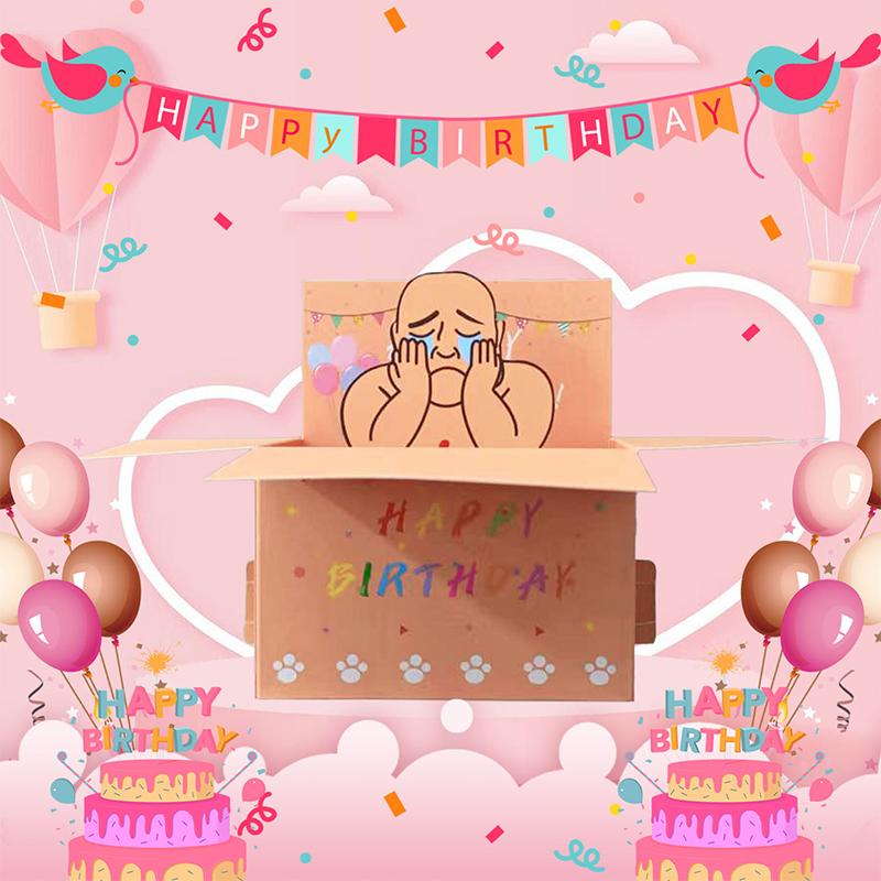 Funny Happy Birthday Pop-Up Card 3D Character Design Paper Party Invitation Perfect Gift For Family Friends And Co-Workers