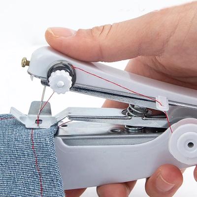 Mini máquina de coser manual, práctica máquina de coser a medida, herramienta inalámbrica de mano para coser ropa, tela, máquina de coser con cordón para el hogar