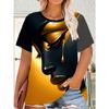 Plus Size, Plus-size Women's T-shirt with Graphic Print, Round Neck