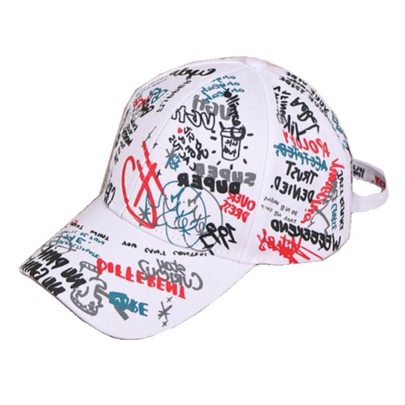 Tide print sunshade hip hop cap neutral adjustable baseball cap Korean version sun hat cap sun protection breathable