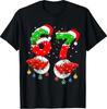Lustiges Sechs Sieben 67 Meme 6 7 Weihnachten Weihnachtsmann Hand T-Shirt