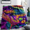 dinosaur Print Flannel Blanket, High quality Comfortable for All Seasons, Home Decor, Warmth and Comfort, Perfect for Christmas Gifts
