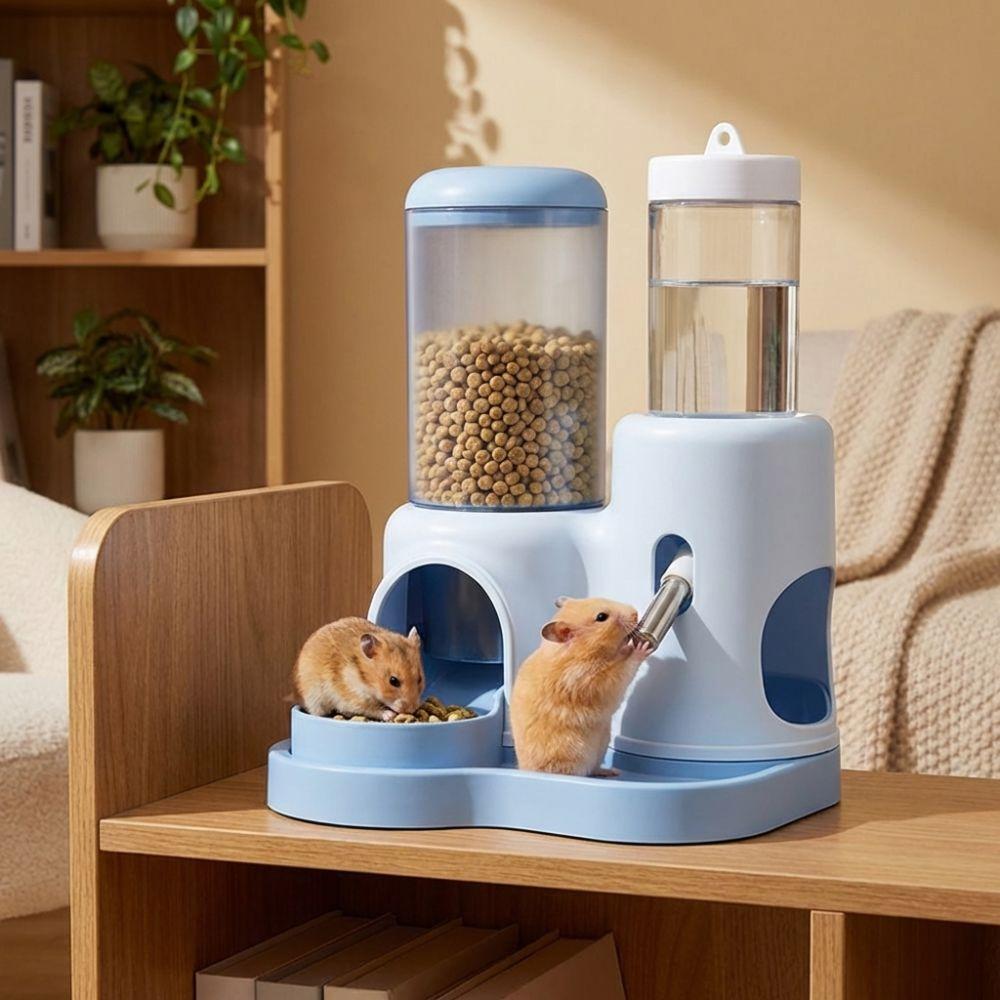 Abnehmbare Basis Hamster-Futter Napf Auslaufsicher Haustier Wasserflasche Automatischer Futterspender Für Innenbereich