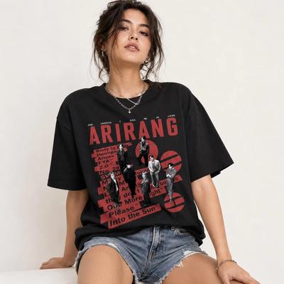 BTS Arirang Album Tour Grafiche Maglietta Unisex Kpop Boy Band 2026 Estate Nuova Cotone Uomo Donna Streetwear T-shirt Regali per Fan