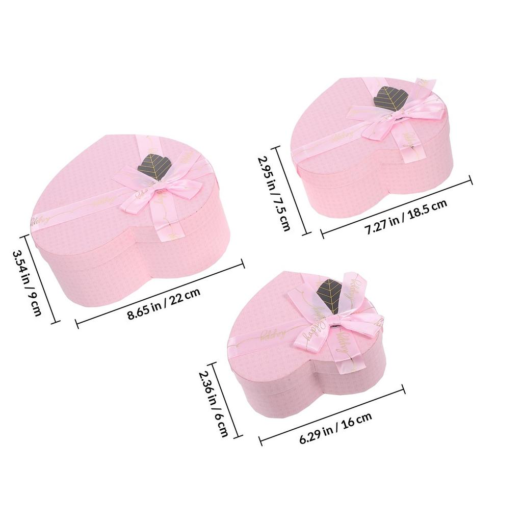 3Pcs Heart Shape Box Premium Decorative Gift Packaging Ideal for Chocolates Candies Small Keepsakes Valentine Birthday Wedding