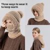 Hot selling all-in-one winter warm outdoor hiking plush knitted hat, outdoor cycling, face, neck cover warm hat