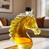 Karafka na whiskey s hlavou koně, 350 ml, 3D novinková skleněná láhev na alkohol pro dekoraci domácího baru, Jedinečný dárek pro milovníky koní a whiskey, Táta Muži