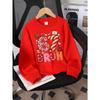 European sizes Kids' Casual Printed Round Neck Pullover, Kids' Round Neck Sweatshirt with Fashion 67 Theme Feature Print for Kids