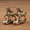 Brass Horse Step On Coins Lucky Statue Feng Shui Desk Ornament Zodiac Animal Figurines Miniatures Pure Copper Crafts Collections