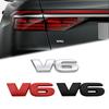 Car Accessories Metal Grille Emblem Rear Trunk Body V6 Badge Sticker For Mazda Ford Toyota Honda Suzuki JEEP Chevrolet SUV