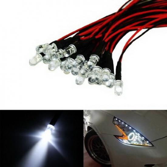 

(20) Xenon White 12V LED Lights For Headlights DRL Angel Eyes Fog Retrofit DIY