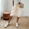 Leinen-Bermudashorts für Damen Knielang Elastischer Tunnelzugbund Shorts Sommerlich Lässig Strandoutfits mit Taschen