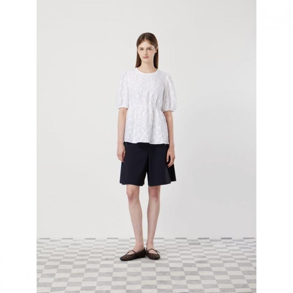 Cc Collect Jacquard Shirring Peplum Blouse C252msc047 white/55