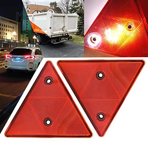 

X-STYLE Треугольный отражатель для прицепа, светоотражатель для автомобиля, красный, светоотражающий, для грузовика, кемпера, тягача, автоцистерны, буксируемого транспортного средства, универсальный набор из 2 треугольников