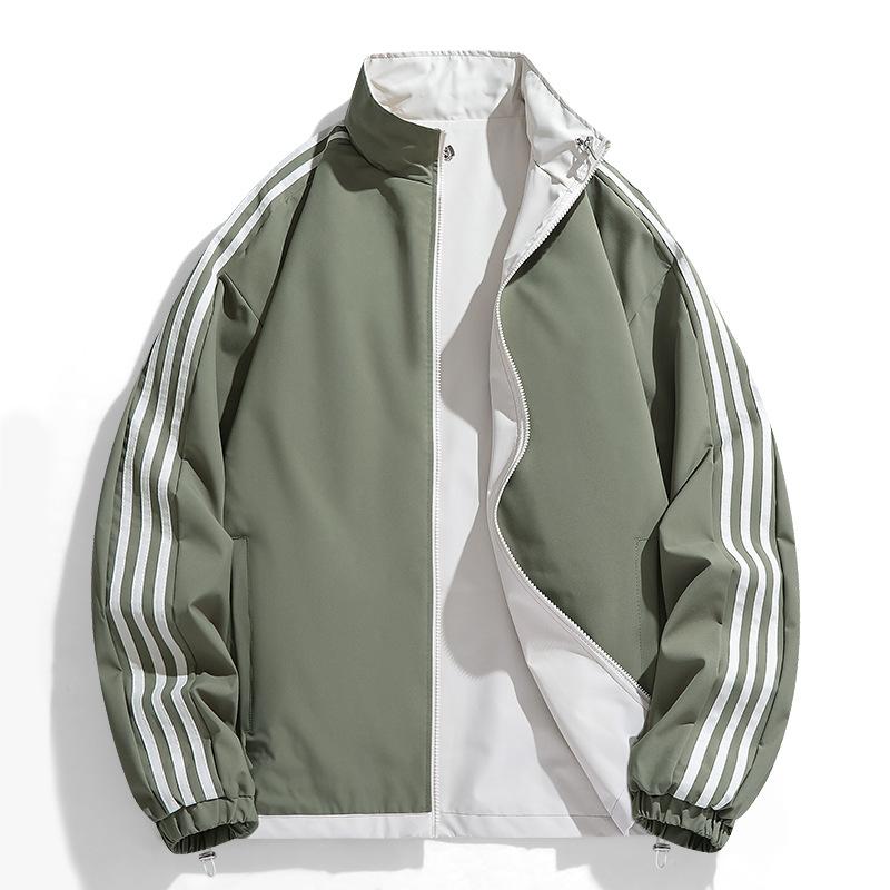 New Jacket for Men's Autumn New Loose Stand Collar Outdoor Casual Cardigan Youth Jacket Double-sided Multi-color