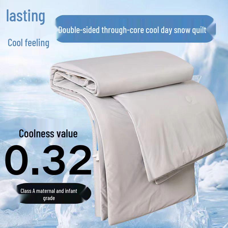Nylon Cooling Silk Summer Quilt - Ice Cream Black Tech, Machine Washable for Air Conditioning and Dorms